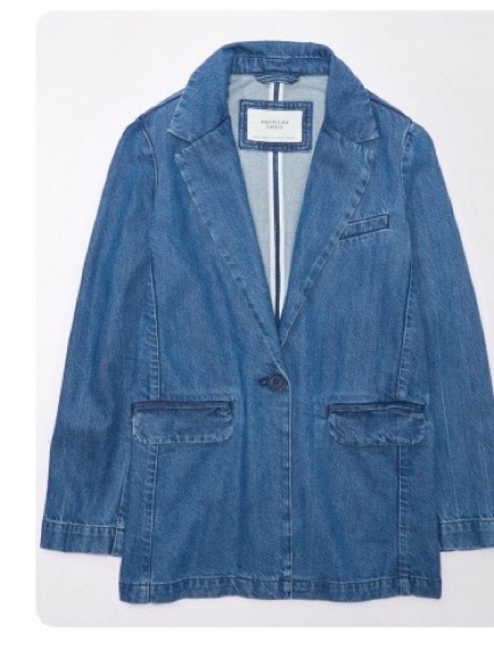 American Eagle Outfitters Blue Denim Blazer Jacket